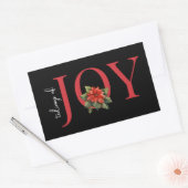 嬉しい赤いクリスマスのポインセチアが黒に輝いた。 長方形シール (封筒)