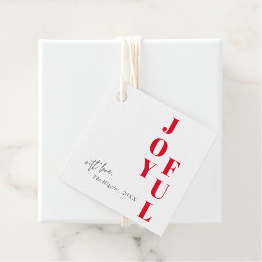 嬉しい赤と白のモダンなクリスマスのプレゼントのラベル フェイバータグ (インサイチュ)