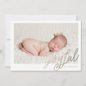 嬉しい金ゴールドホイルの写真のクリスマスの挨拶状 シーズンカード (正面)