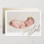 嬉しい金ゴールドホイルの写真のクリスマスの挨拶状 シーズンカード (正面/裏面)