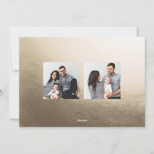 嬉しい金ゴールドホイルの写真のクリスマスの挨拶状 シーズンカード (裏面)