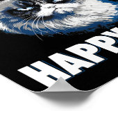 嬉しい顔おもしろいで、不機嫌な顔の猫 ポスター (角)