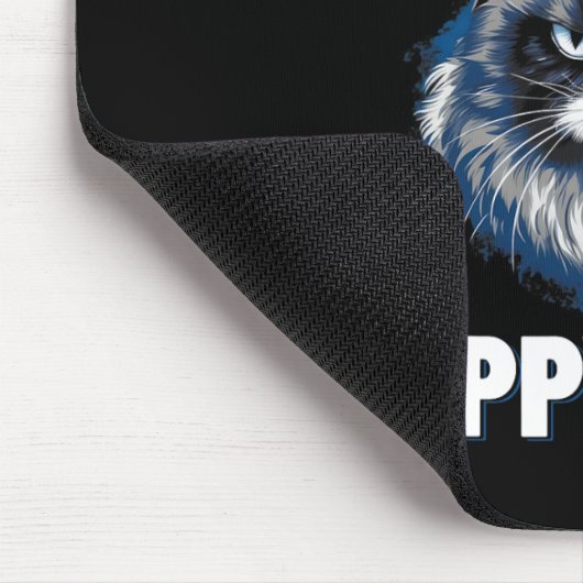 嬉しい顔おもしろいで、不機嫌な顔の猫 マウスパッド (コーナー)