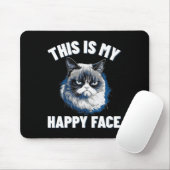 嬉しい顔おもしろいで、不機嫌な顔の猫 マウスパッド (マウス)