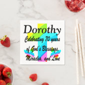 嬉しい70パーソナライズされた番目の誕生日ナプキンス スタンダードカクテルナプキン (インサイチュ)