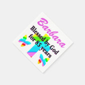 嬉しい85パーソナライズされた番目の誕生日ナプキンス スタンダードカクテルナプキン (角)