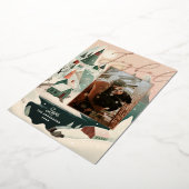 嬉しい。金ゴールドの山の村の風景 箔シーズンカード (回転した状態)