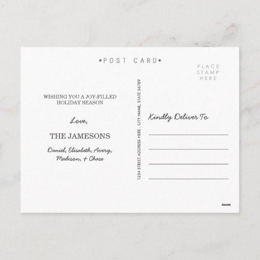 嬉しくストライプな休日の写真の郵便はがき シーズンポストカード (裏面)