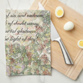 嬉しく嬉しい賛美歌の花のミュシャのアールヌーボータオル キッチンタオル (四つ折り)