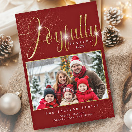 嬉しく赤賛美い金ゴールド輝く家族の写真 シーズンカード