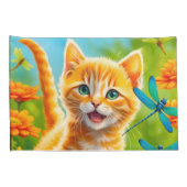 嬉しそうな子猫 枕カバー (裏面-右)