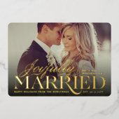 嬉し結婚したくモダンクラシック結婚の写真 箔シーズンカード (正面)