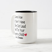 子おもしろいからの母パーソナライズされた親またはパパ  ツートーンマグカップ (正面左)