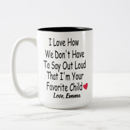 子おもしろいからの母パーソナライズされた親またはパパ  ツートーンマグカップ