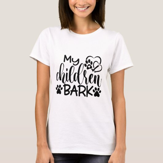 子おもしろいどもがほえる Tシャツ (正面)