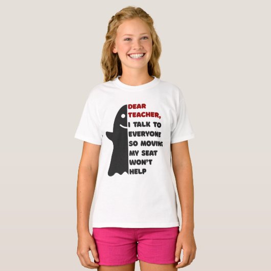 子おもしろいどもの先生ことわざ Tシャツ (正面フル)