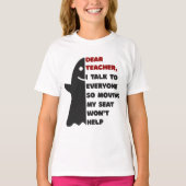 子おもしろいどもの先生ことわざ Tシャツ (正面)