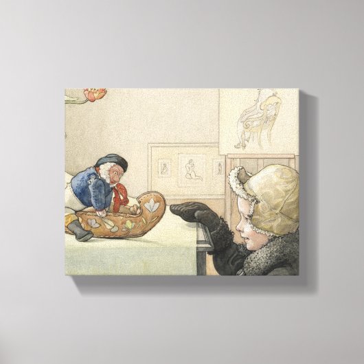 子おもしろい供のおもちゃ仲間 キャンバスプリント (正面)