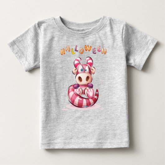 子おもしろい供ハロウィーンモンスタートドラーベビーT-Sh ベビーTシャツ (正面)