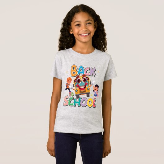 子おもしろい供バス，新学期 Tシャツ (正面フル)