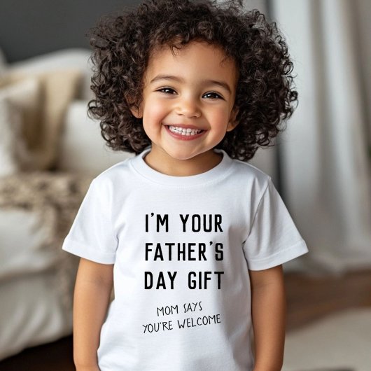 子おもしろい供ユーモアからお父さまの贈り物 ベビーTシャツ