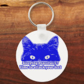子おもしろい猫の飼い主と恋人のための猫ミーム キーホルダー (正面)