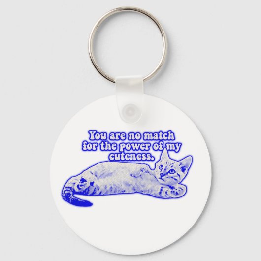 子おもしろい猫や猫好きの不機嫌な猫ミーム キーホルダー (正面)