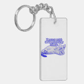 子おもしろい猫や猫好きの不機嫌な猫ミーム キーホルダー (正面左)