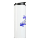 子おもしろい猫や猫好きの不機嫌な猫ミーム タンブラー (回転左)