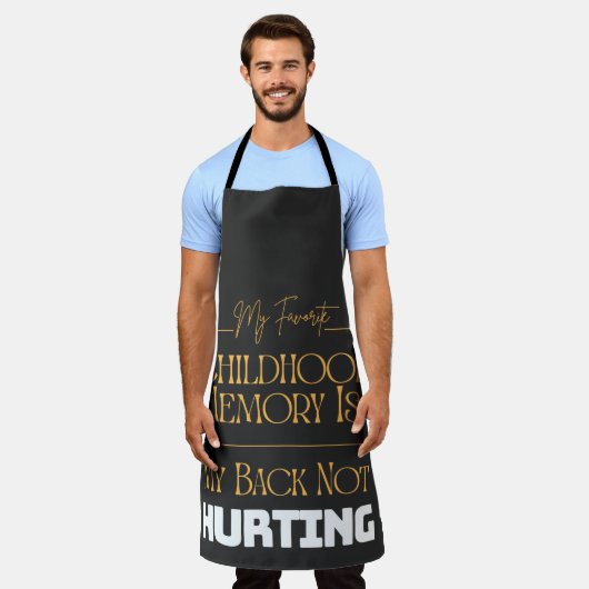 子お気に入りのどもの時の記憶は私の背中を傷つけない エプロン (着用した状態)