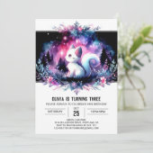 子お洒落ネコ誕生日 招待状 (スタンド正面)