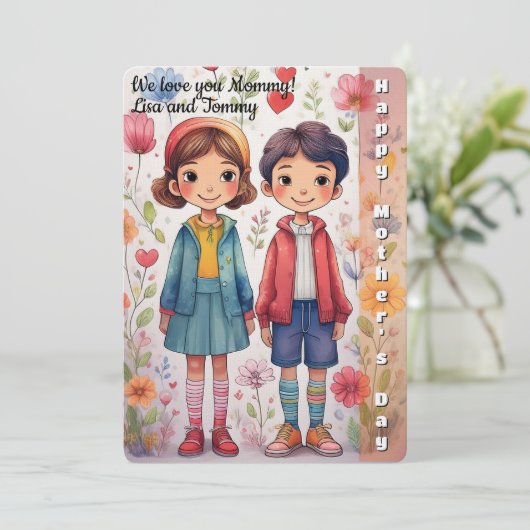 子お洒落供のイラストレーション母の日 (スタンド正面)