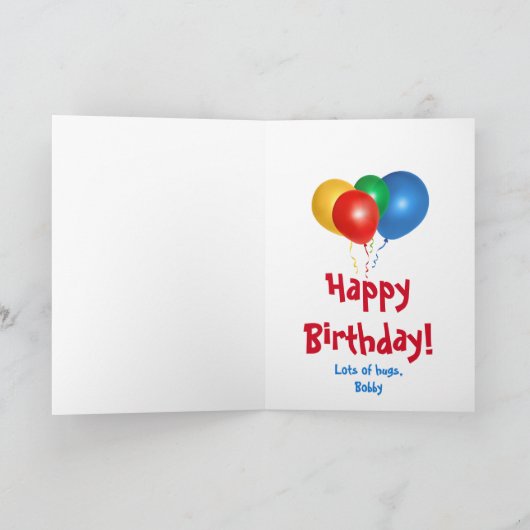 子から名前の誕生日カードをパーソナライズ カード (内部)