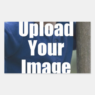 子から自分パーソナライズされたの写真を作成 長方形シール