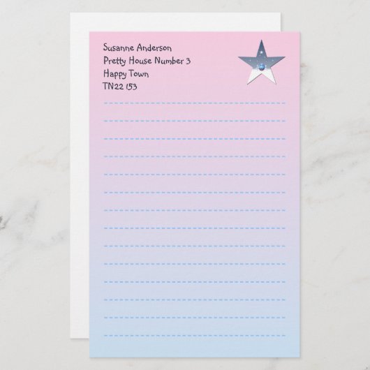 子かわいらしども用の手紙 便箋 (正面/裏面)