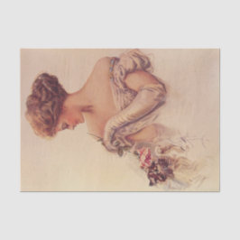 子かわいらし猫を抱いている女性（ハリソン・フィッシャー著） 薄葉紙