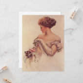 子かわいらし猫を抱えた女性 カード (正面/裏面インサイチュ)