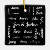 子と孫の名前を持つカップル名 セラミックオーナメント (正面)