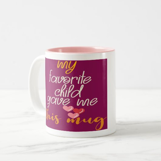 子どお気に入りのも与えがこのマグマの贈り物  ツートーンマグカップ (正面左)