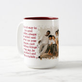 子どもおもしろいからの母の日のメッセージ ツートーンマグカップ (正面左)