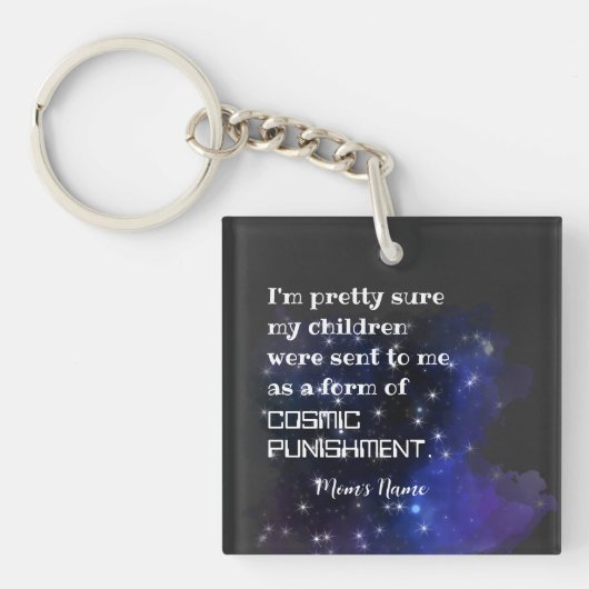 子どもおもしろいが宇宙処罰の写真名を送信 キーホルダー (正面)