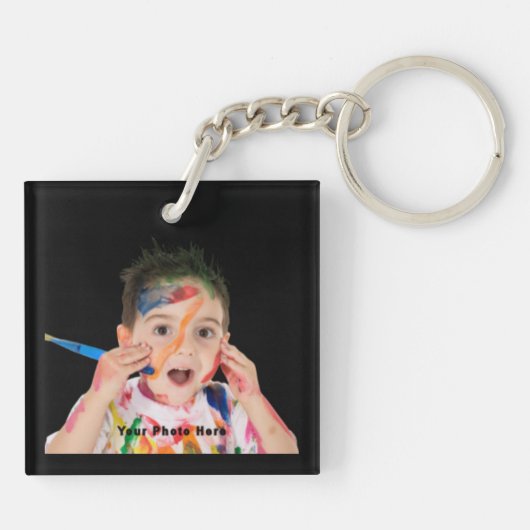 子どもおもしろいが宇宙処罰の写真名を送信 キーホルダー (裏面)