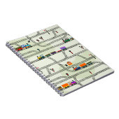 子どもおもしろいのシームレスなパターン鉄道 ノートブック (右側)