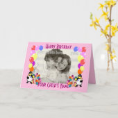 子どもおもしろいの動物と風船 カード (黄色い花)