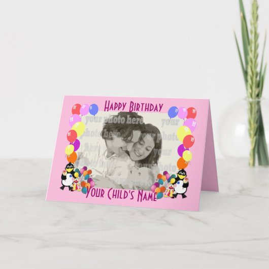 子どもおもしろいの動物と風船 カード (正面)