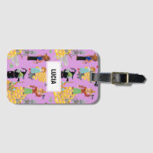 子どもおもしろいの薄紫キャラクター ラゲッジタグ (正面横)