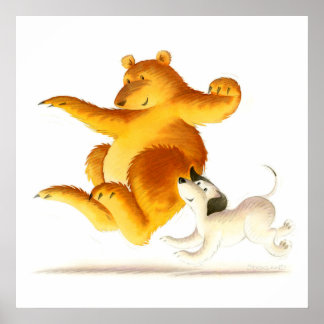 子どもおもしろいはクマでかわいい子犬 ポスター