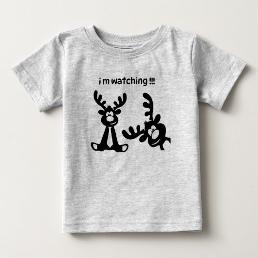 子どもおもしろいを狙うTシャツ鹿 ベビーTシャツ (正面)
