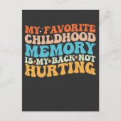 子どもお気に入りの時代の思い出は背中に痛みがない インビテーションポストカード (正面)
