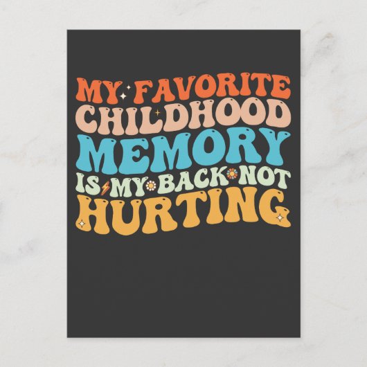 子どもお気に入りの時代の思い出は背中に痛みがない インビテーションポストカード (正面)